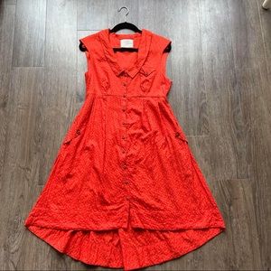 Red Midi Anthropology dress